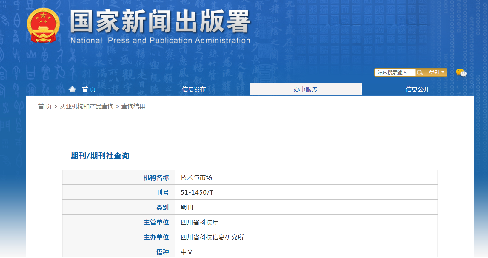 《技术与市场》备案信息